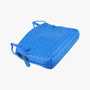 Pre-owned Bottega Veneta NODINI Intrecciato Blue lambskin shoulderbag | stylenewstar