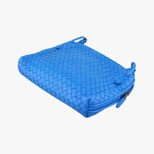 Pre-owned Bottega Veneta NODINI Intrecciato Blue lambskin shoulderbag | stylenewstar