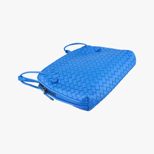 Pre-owned Bottega Veneta NODINI Intrecciato Blue lambskin shoulderbag | stylenewstar
