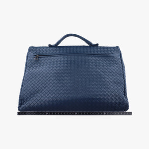Pre-owned Bottega Veneta Intrecciato Blue lambskin handbag | stylenewstar