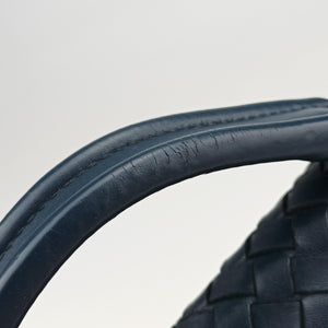 Pre-owned Bottega Veneta Intrecciato Blue lambskin handbag | stylenewstar