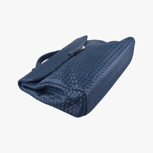 Pre-owned Bottega Veneta Intrecciato Blue lambskin handbag | stylenewstar