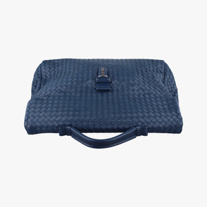 Pre-owned Bottega Veneta Intrecciato Blue lambskin handbag | stylenewstar