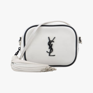 Pre-owned Yves Saint Laurent Monogram Blogger White×Black Leather 425317 shoulderbag | stylenewstar