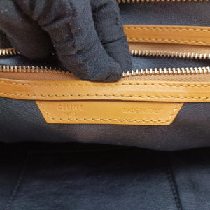 Pre-owned Celine Luggage Mini Shopper Yellow×black Leather handbag | stylenewstar