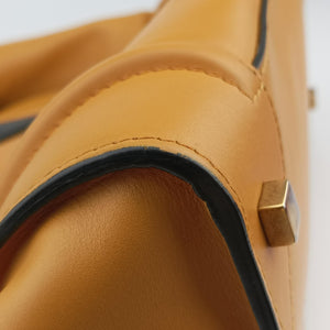 Pre-owned Celine Luggage Mini Shopper Yellow×black Leather handbag | stylenewstar