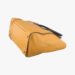 Pre-owned Celine Luggage Mini Shopper Yellow×black Leather handbag | stylenewstar