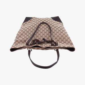 Secondhand Gucci GG Supreme Brown canvas×leather 247236 handbag | stylenewstar
