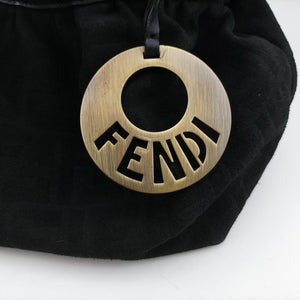 Pre-owned Fendi Zucca Print Black Suede 8BH186 handbag | stylenewstar