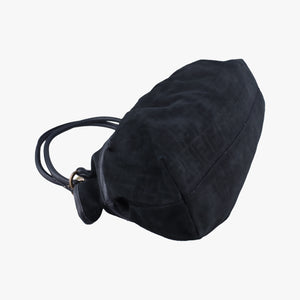 Pre-owned Fendi Zucca Print Black Suede 8BH186 handbag | stylenewstar