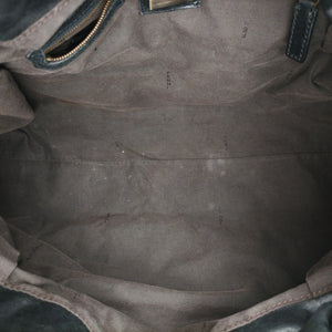 Pre-owned Fendi Zucca Print Black Suede 8BH186 handbag | stylenewstar