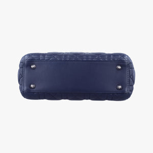 Vintage Christian Dior Lady Dior Navy lambskin shoulderbag | stylenewstar