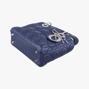 Vintage Christian Dior Lady Dior Navy lambskin shoulderbag | stylenewstar