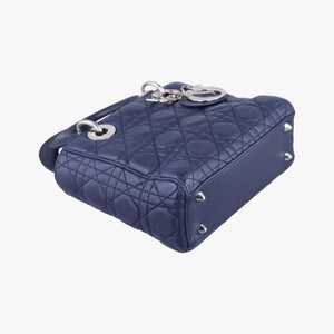 Vintage Christian Dior Lady Dior Navy lambskin shoulderbag | stylenewstar