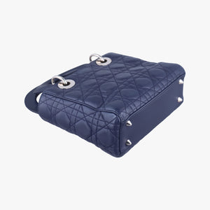 Vintage Christian Dior Lady Dior Navy lambskin shoulderbag | stylenewstar