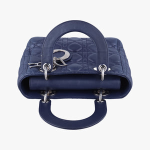 Vintage Christian Dior Lady Dior Navy lambskin shoulderbag | stylenewstar