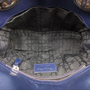 Vintage Christian Dior Lady Dior Navy lambskin shoulderbag | stylenewstar