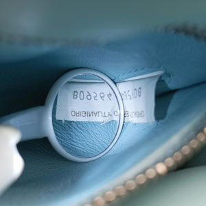 Pre-owned Bottega Veneta The Chain Cassette Blue lambskin shoulderbag | stylenewstar