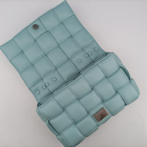 Pre-owned Bottega Veneta The Chain Cassette Blue lambskin shoulderbag | stylenewstar