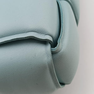 Pre-owned Bottega Veneta The Chain Cassette Blue lambskin shoulderbag | stylenewstar