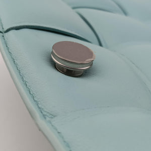 Pre-owned Bottega Veneta The Chain Cassette Blue lambskin shoulderbag | stylenewstar