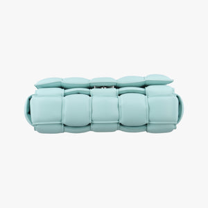 Pre-owned Bottega Veneta The Chain Cassette Blue lambskin shoulderbag | stylenewstar