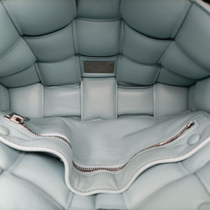 Pre-owned Bottega Veneta The Chain Cassette Blue lambskin shoulderbag | stylenewstar