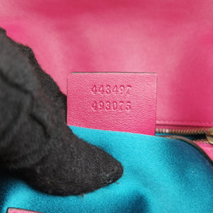 Pre-owned Gucci GG Marmont Pink velour 443497 shoulderbag | stylenewstar