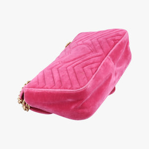 Pre-owned Gucci GG Marmont Pink velour 443497 shoulderbag | stylenewstar
