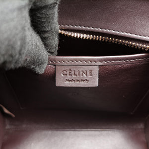Vintage Celine luggage nano shopper Black×Red×Burgundy Leather shoulderbag | stylenewstar