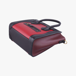 Vintage Celine luggage nano shopper Black×Red×Burgundy Leather shoulderbag | stylenewstar