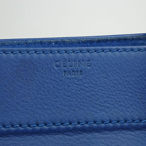 Pre-owned Celine Luggage Square Phantom Blue Leather handbag | stylenewstar