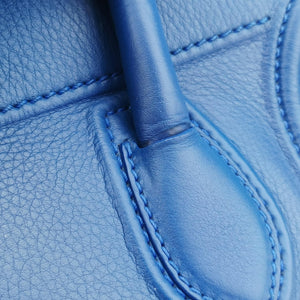 Pre-owned Celine Luggage Square Phantom Blue Leather handbag | stylenewstar