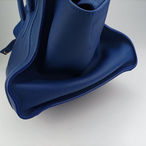 Pre-owned Celine Luggage Square Phantom Blue Leather handbag | stylenewstar