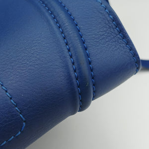 Pre-owned Celine Luggage Square Phantom Blue Leather handbag | stylenewstar