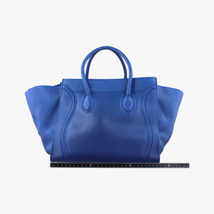 Pre-owned Celine Luggage Square Phantom Blue Leather handbag | stylenewstar