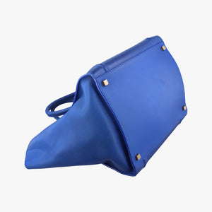 Pre-owned Celine Luggage Square Phantom Blue Leather handbag | stylenewstar