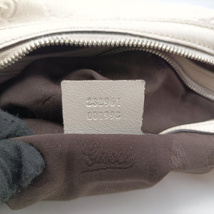 Secondhand Gucci Horsebit Creole Hobo White Leather 145826 shoulderbag | stylenewstar