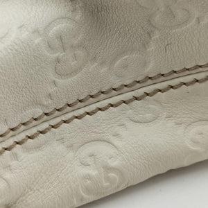 Secondhand Gucci Horsebit Creole Hobo White Leather 145826 shoulderbag | stylenewstar