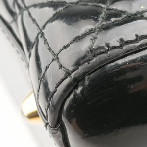 Pre-owned Christian Dior Lady Dior Black Patent shoulderbag | stylenewstar