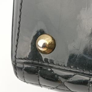 Pre-owned Christian Dior Lady Dior Black Patent shoulderbag | stylenewstar