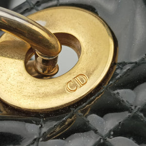 Pre-owned Christian Dior Lady Dior Black Patent shoulderbag | stylenewstar