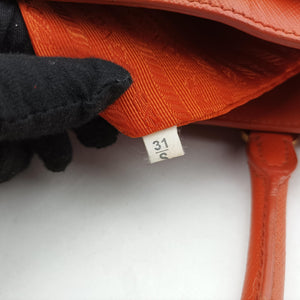Pre-owned Prada Galleria Orange SAFFIANO Leather BN1844 handbag | stylenewstar