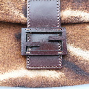 Pre-owned Fendi Mamma Baguette Brown pony hair 26325 shoulderbag | stylenewstar