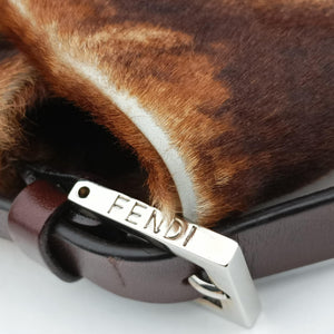 Pre-owned Fendi Mamma Baguette Brown pony hair 26325 shoulderbag | stylenewstar