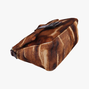 Pre-owned Fendi Mamma Baguette Brown pony hair 26325 shoulderbag | stylenewstar