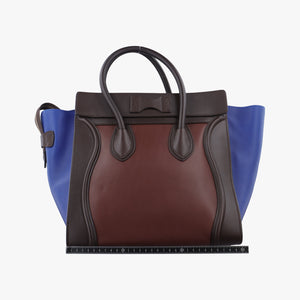 Vintage Celine Luggage Mini Shopper Brown×blue×red Leather handbag | stylenewstar