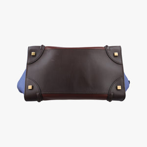 Vintage Celine Luggage Mini Shopper Brown×blue×red Leather handbag | stylenewstar