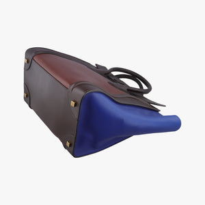 Vintage Celine Luggage Mini Shopper Brown×blue×red Leather handbag | stylenewstar