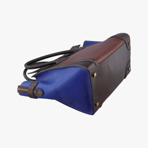 Vintage Celine Luggage Mini Shopper Brown×blue×red Leather handbag | stylenewstar